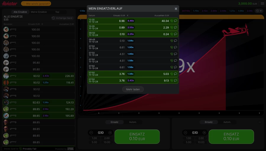 Aviator Demo online spielen?